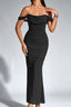 Fishbone Mesh Pleated Backless Bodycon Dress