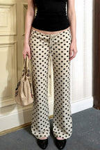 Polka Dot Low Rise Flare Pants