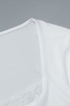 Romantic Lace Trim Square Neck Crop Top