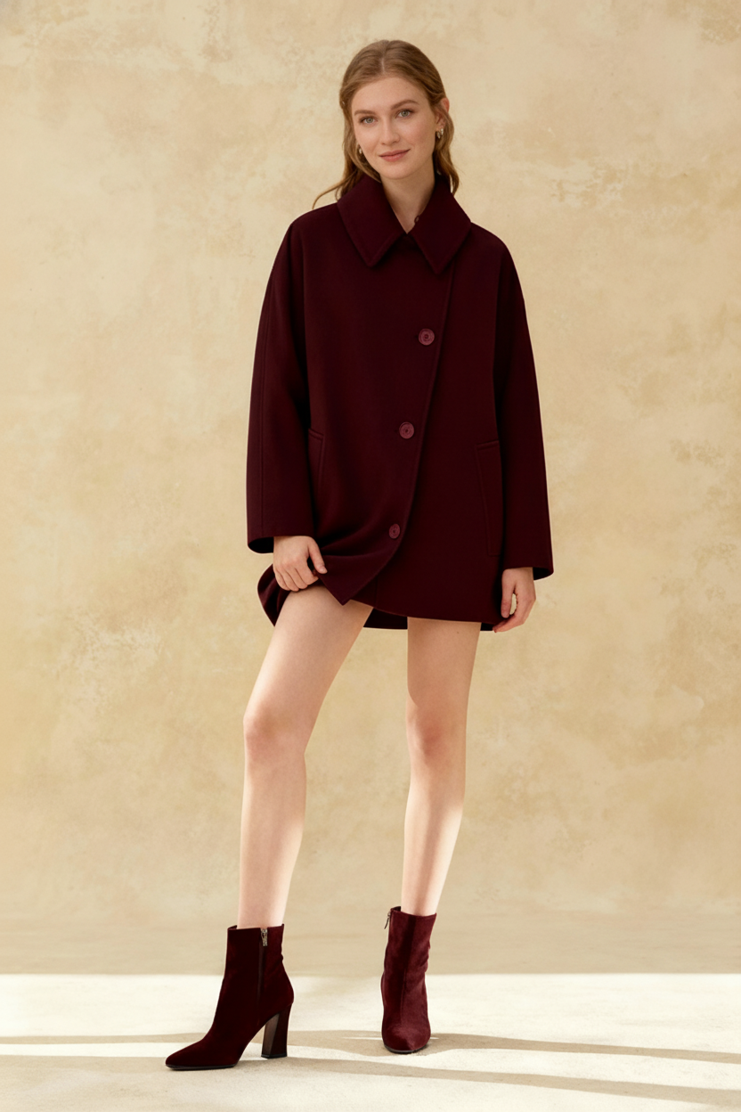 Solid Oversized Pocket Button Coat Secondary image