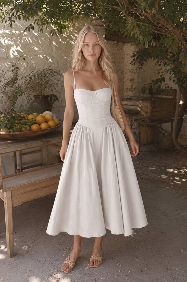 Elegant Vintage Satin Halter Maxi Prom Dress Main image