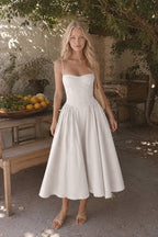 Elegant Vintage Satin Halter Maxi Prom Dress