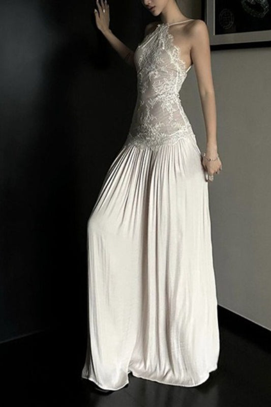 Spice Girl Lace Insert Backless Slip Prom Dress Secondary image