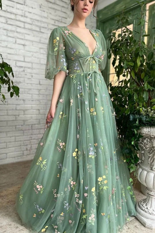 Floral Applique Ball Gown Prom Dress Secondary image