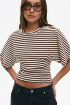 Striped Crew Neck Slim Fit Short Sleeve Tee