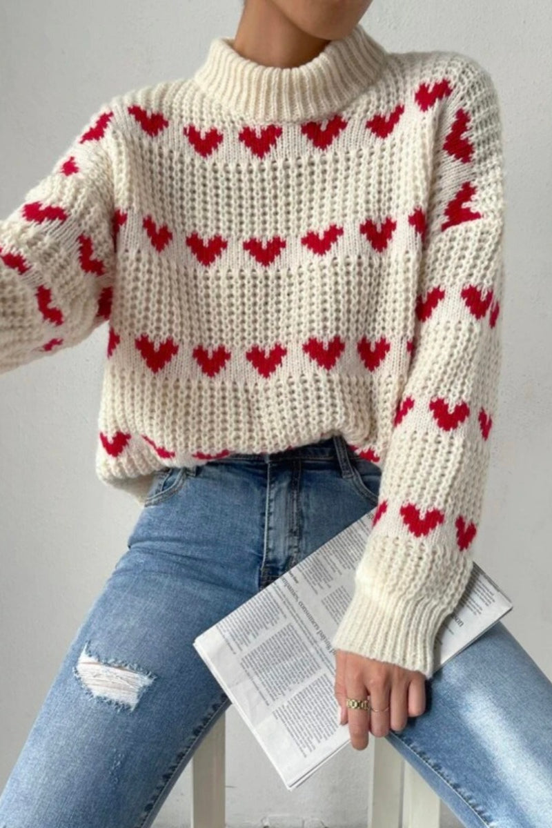 Heart Jacquard Knit Sweater Secondary image