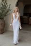 Backless Halter Floral Bodycon Party Dress