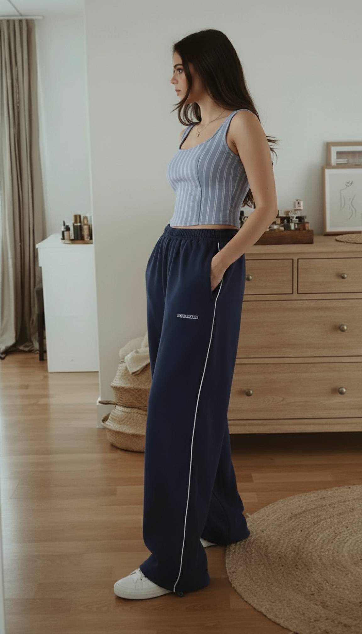 Elastic Waist Loose Fit Casual Pants Main image