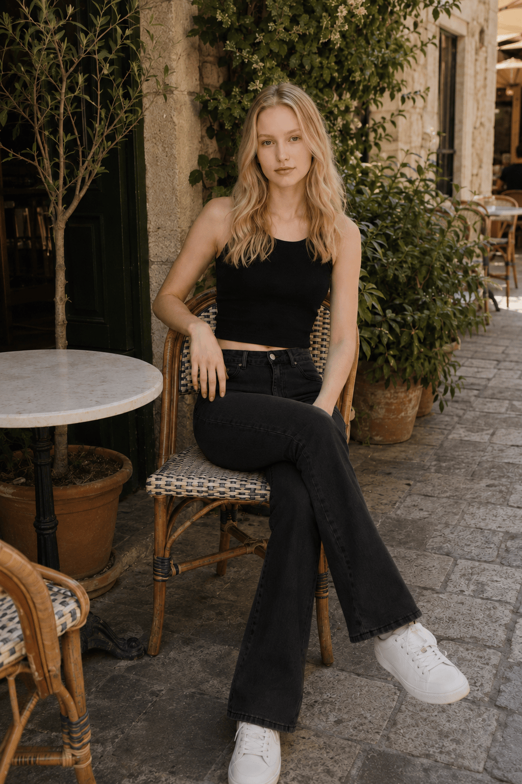 Chic High Waist Stretch Bootcut Jeans