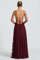 Lace-Up Backless Maxi Dress