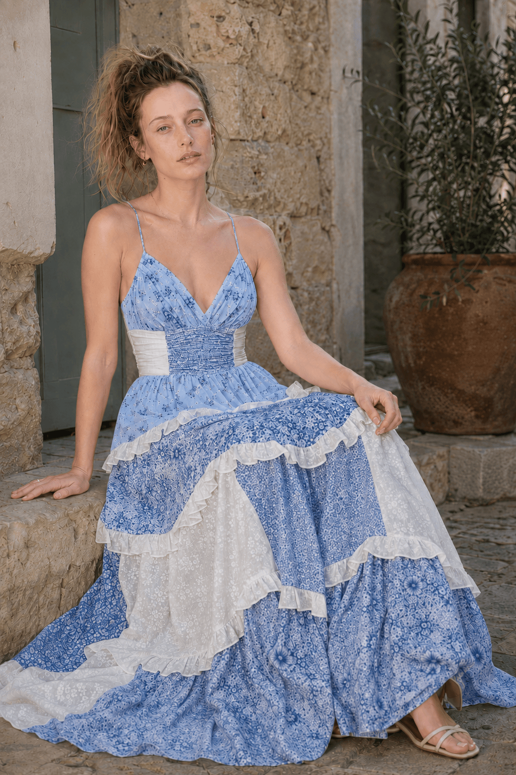 Vacation Floral Cami Lace Maxi Dress