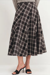 Vintage Check High Waist Circle Skirt