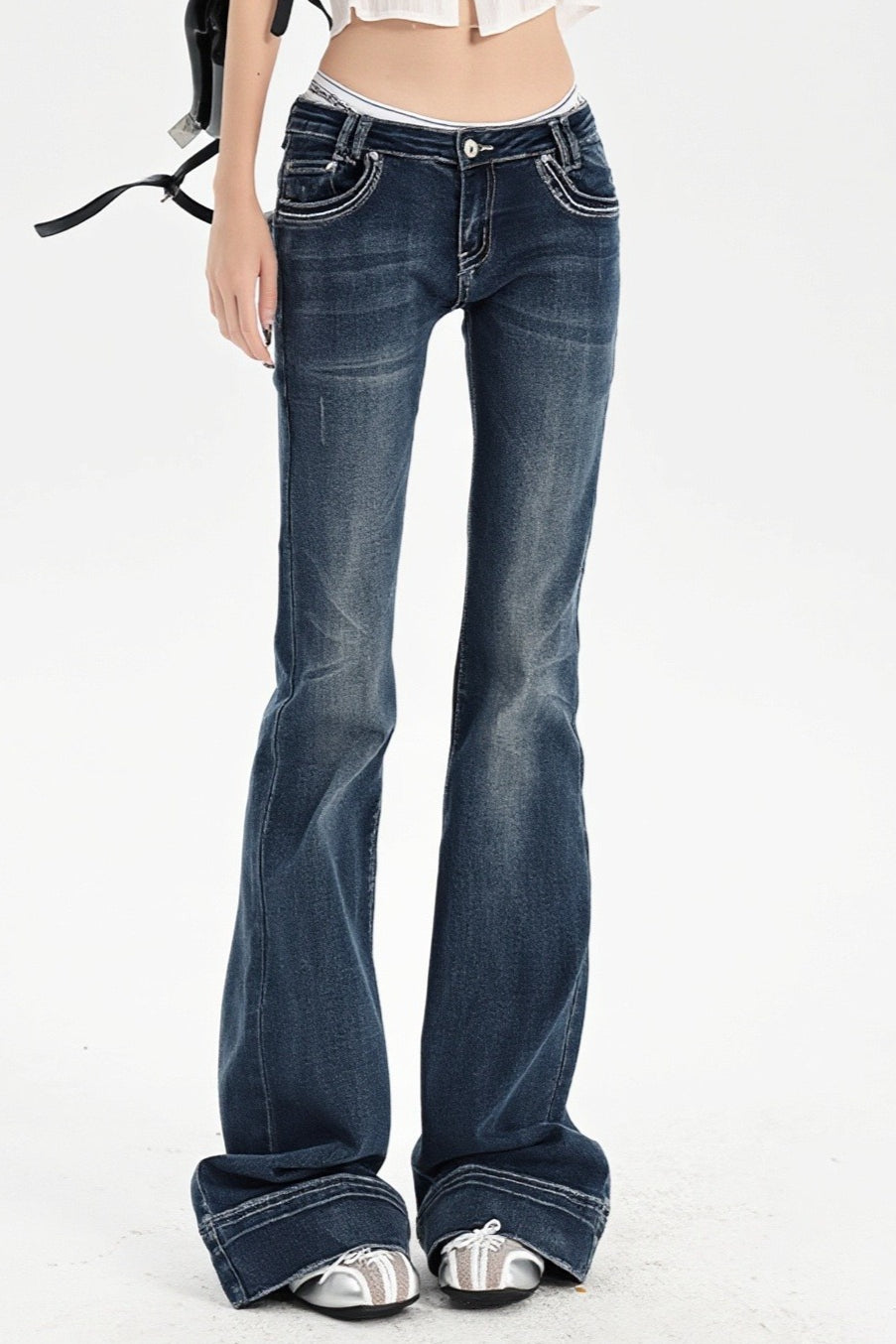 Low Rise Dark Wash Bootcut Flare Jeans Main image
