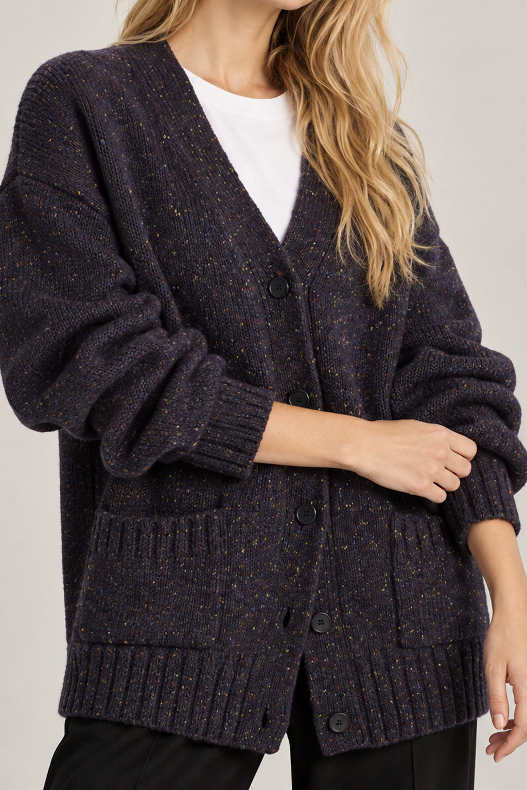 Fashionable Wool Blend Knit Cardiga
