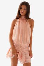 Sexy Sleeveless Halter Backless Mini Dress