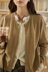 Wool Color Block Layered Cardigan