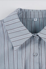 Urban Striped Waist Tie Blouse