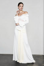Bell Sleeve Lace Trim Birthday Dress