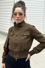 Industrial Ribbed Denim Jacket