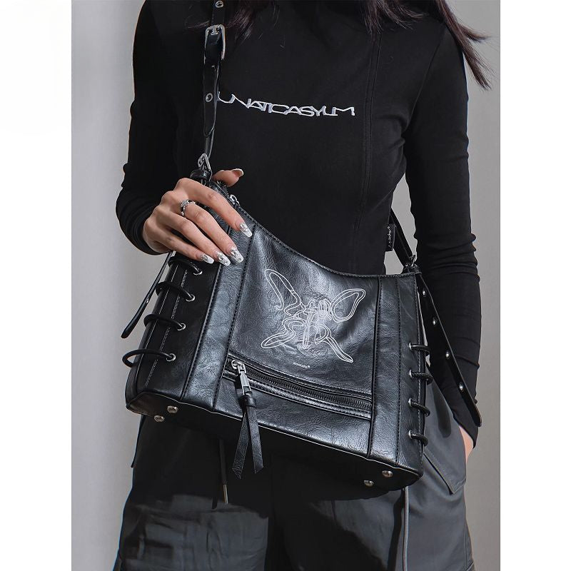Vintage Harajuku Gothic High Street Butterfly Punk One Shoulder Motor Crossbody Bag Main image