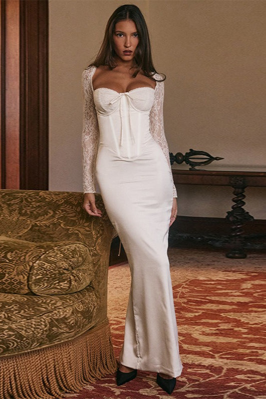 Long Sleeve Bodycon Maxi Lace Dress Main image