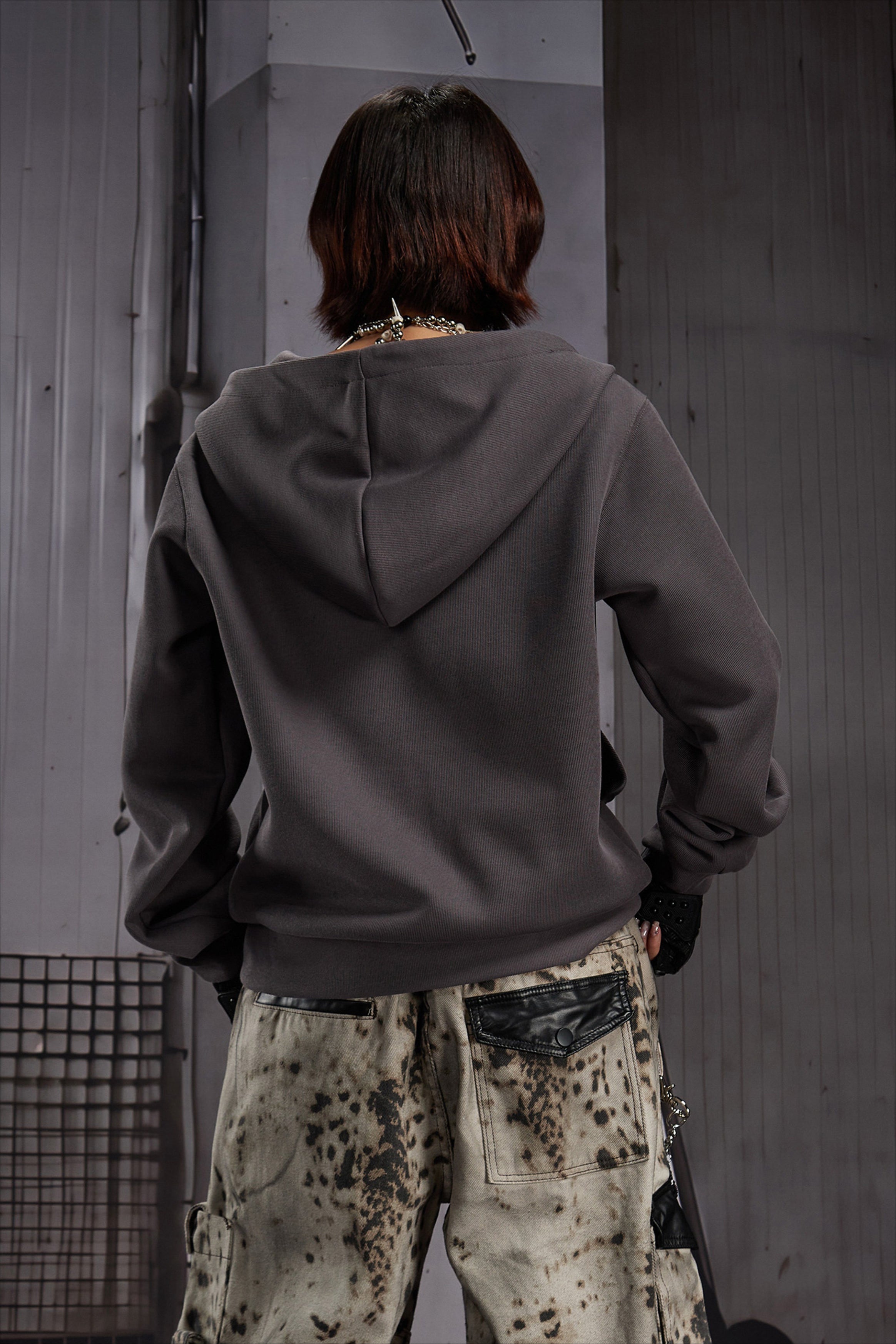 Gothic Graphic Washed Zip Up Hoodie Secondary image