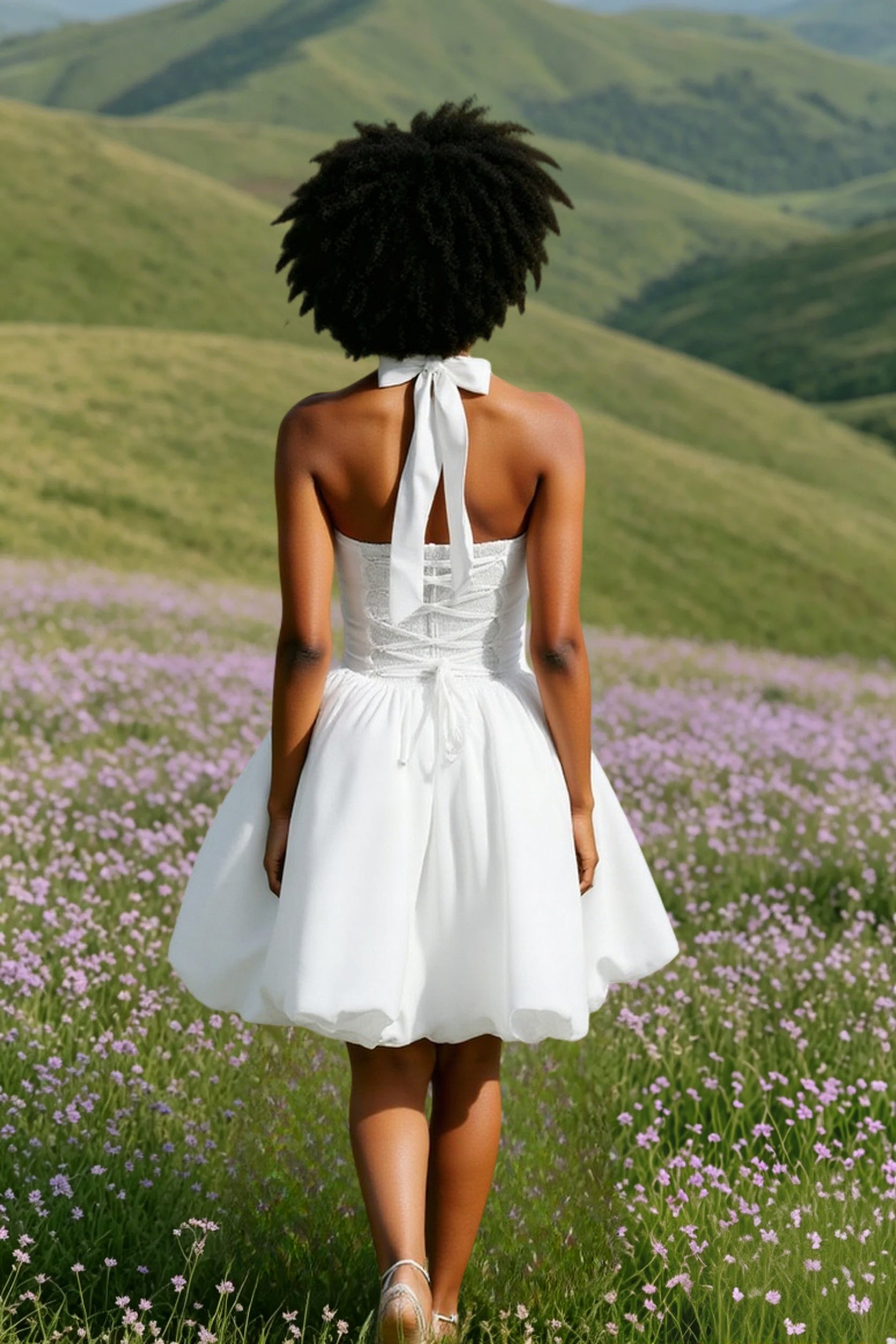 Sleeveless Halter Bubble  Mini Dress Secondary image