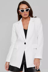 Lightweight Single Button Draped Blazer