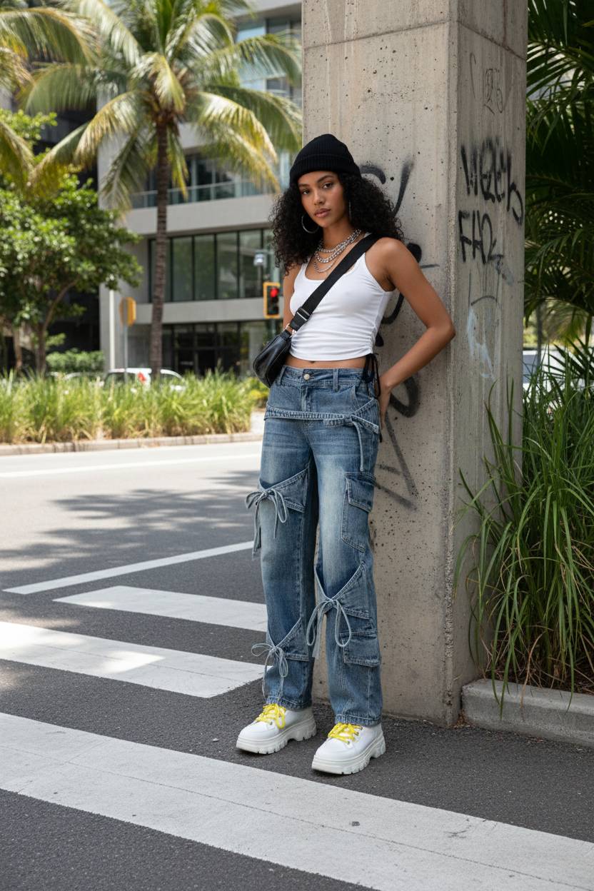 Azure Medieval Roomy Y2K Cargo Pant Secondary image