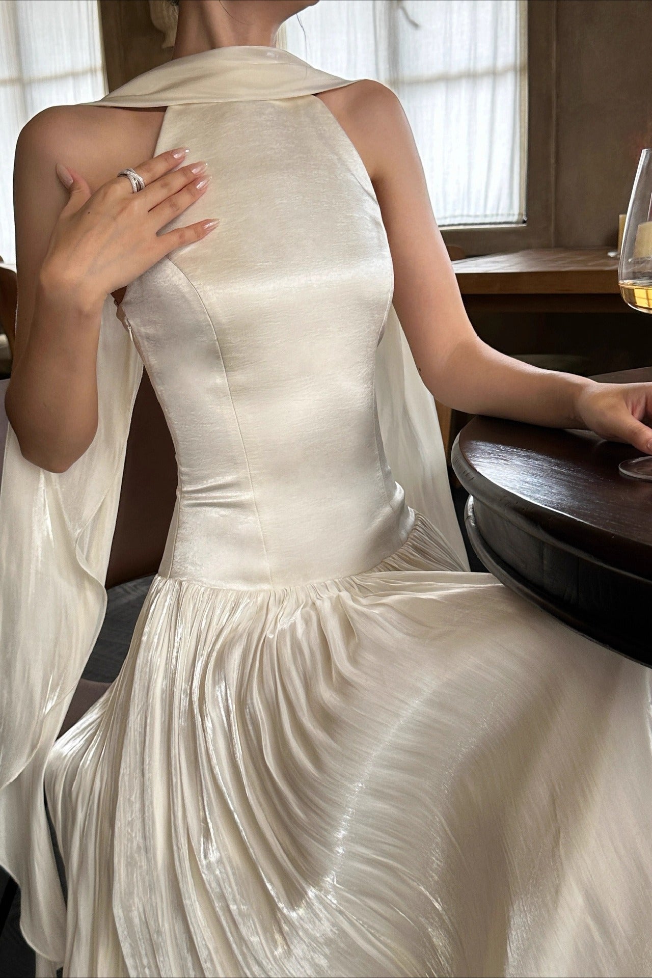 French Waist Tie Maxi Prom Dress Secondary image