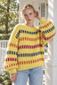 Open Knit Multicolor Stripe Sweater