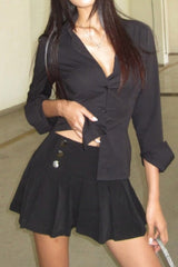 Tailored Collared Button Blouse