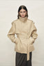 High Collar Storm Flap Belted Short Coat