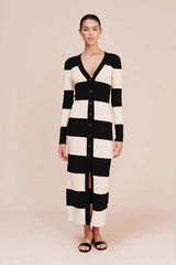 Fitted Strapless Striped Work Dress