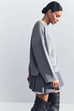 Casual Lace Knit Pullover Sweater