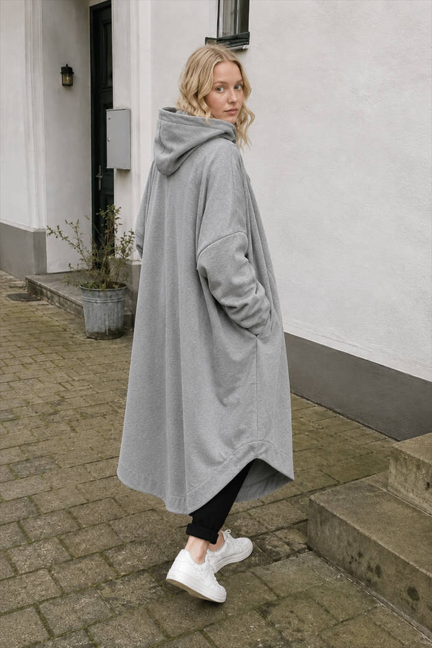 Oversized Hooded Long Overcoat