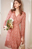 Printed Chiffon Fitted Waist Floral Dress