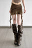 Mermaid Style Asymmetric Ruffle Skirt
