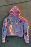 Racing Patch Graphic Cropped Zip Hoodie