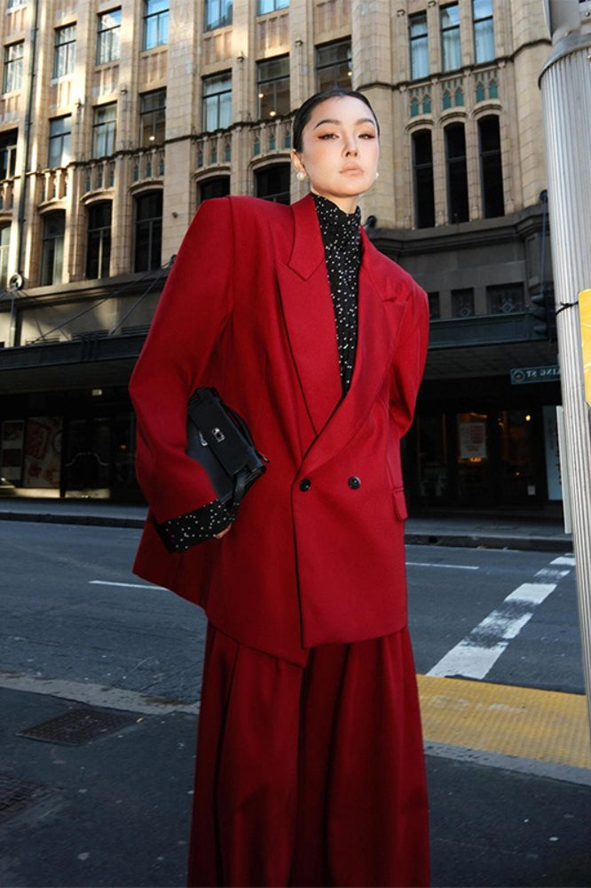Oversized Blazer Wide Leg Pants Two Piece Set Secondary image