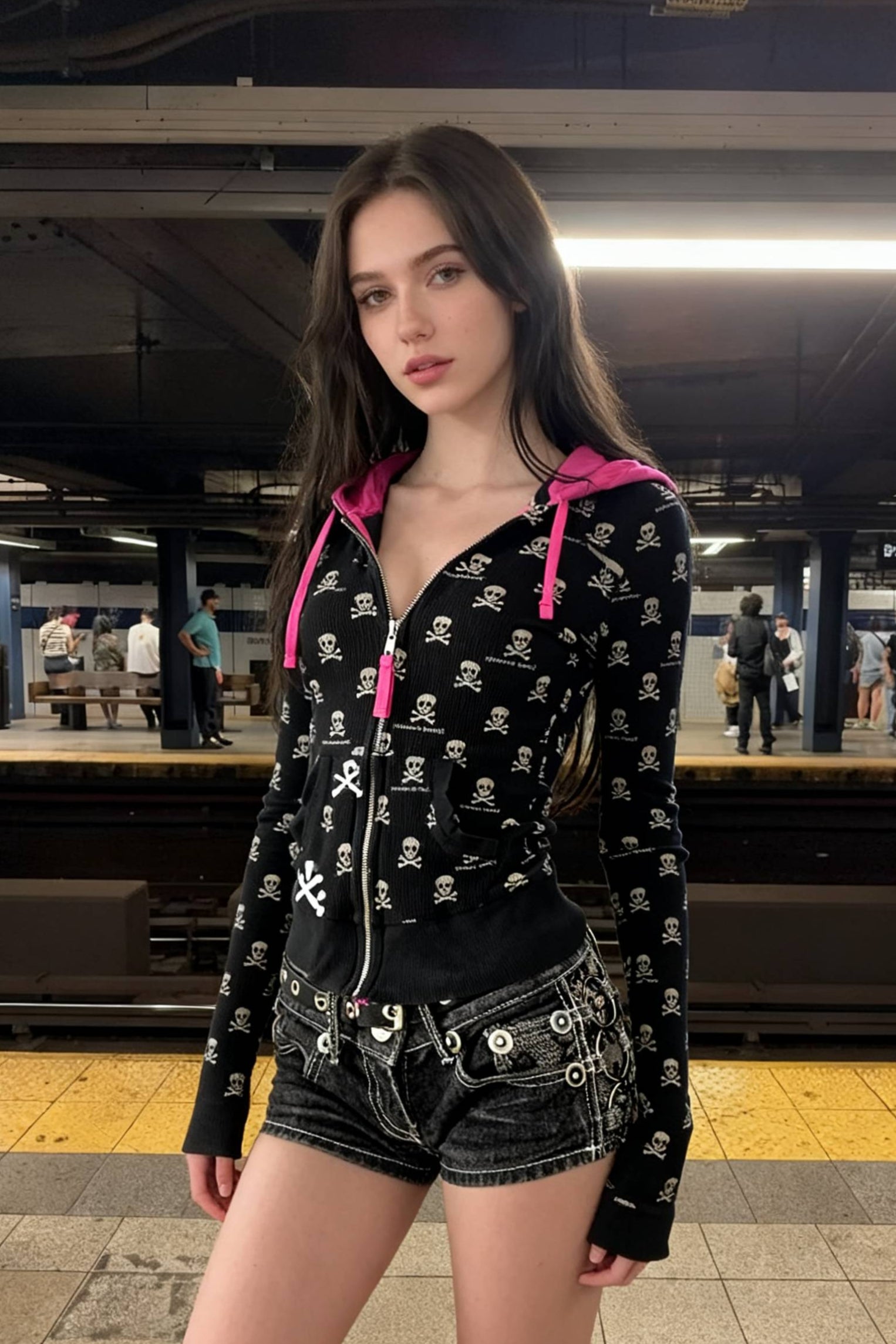 Rebellious Dark Skull Hoodie Main image