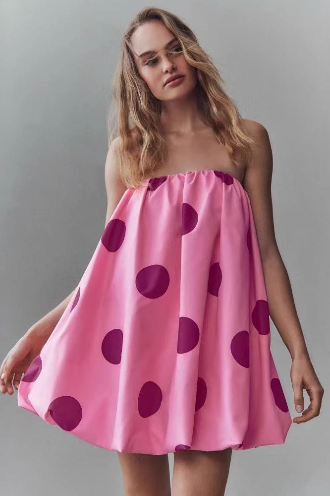 Polka Dot Strapless Bodycon Mini Dress Main image
