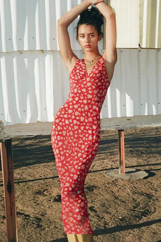 V-Neck Sleeveless Slip Floral Dress Main image