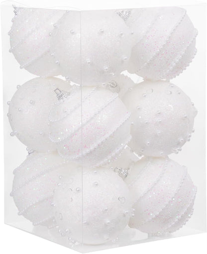 Champagne Christmas Ball Ornaments Set - 12pcs