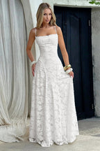 Tie Back Jacquard Lace Birthday Dress