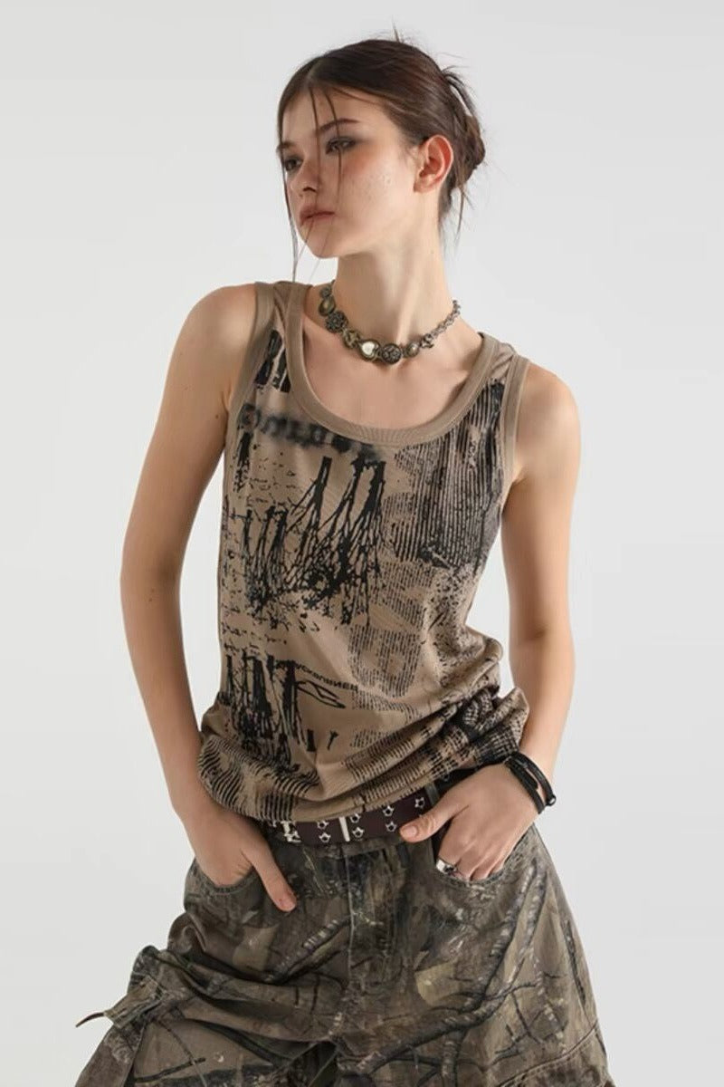 Sweet Edgy Print Tank Top Main image
