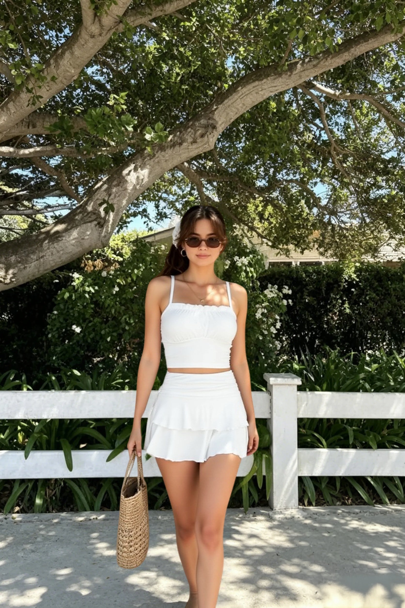 Minimalist Linen Blend Mini Skirt Main image
