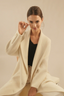 Double Faced Wool Double Breasted Long Handmade Overcoat