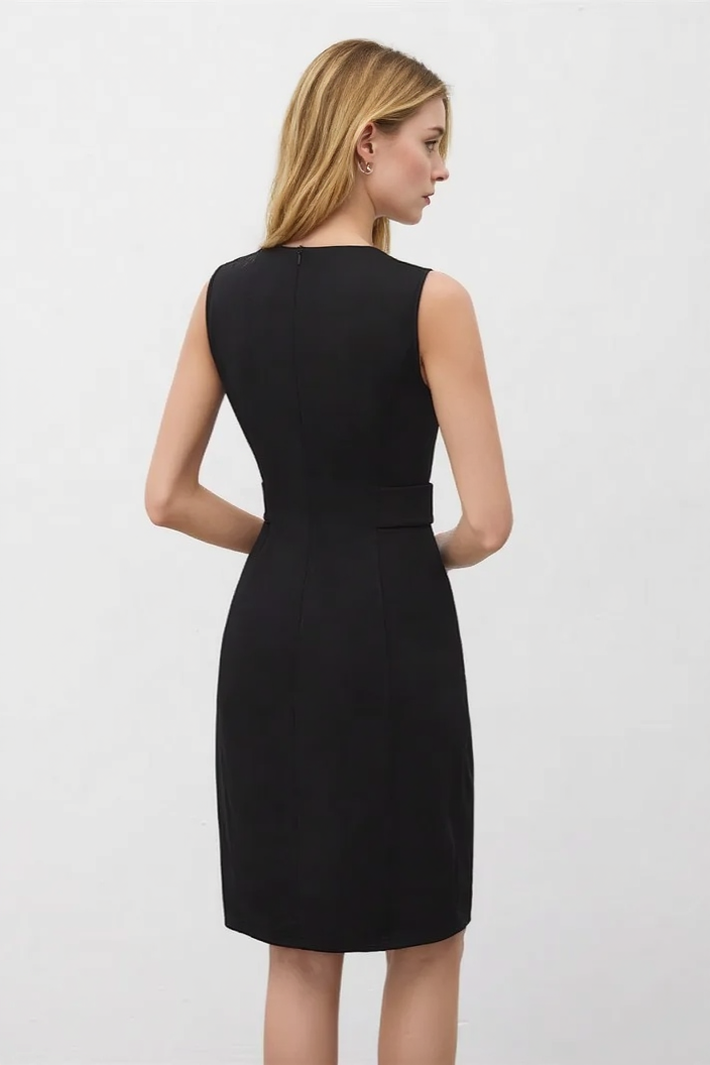 V Neck Sleeveless Chic Minimal Work Dress Secondary image
