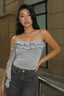 Solid Ruffle Halter Fitted Crop Top